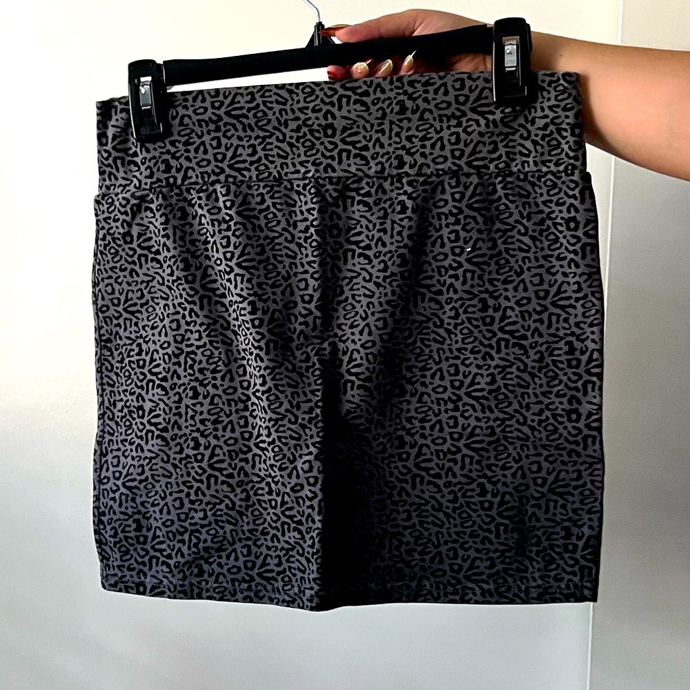 Black and gray leopard print bandage mini skirt from cotton on